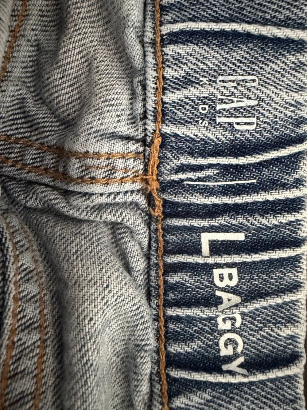 Gap Kids L (10-12) Baggy Light Wash Elastic Waist Pull-On Denim Jeans